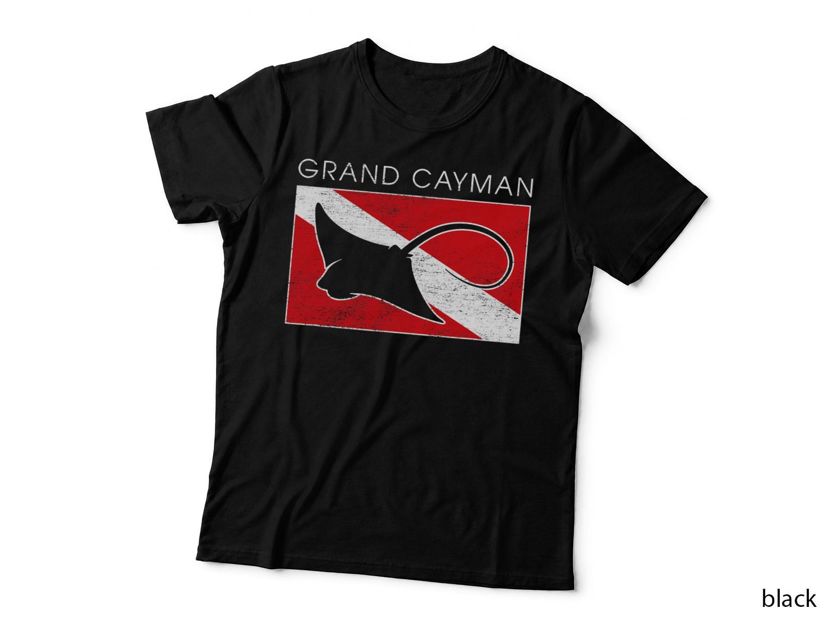 Scuba Diving Grand Cayman Stingray Flag T-Shirt, Scuba Diving Apparel