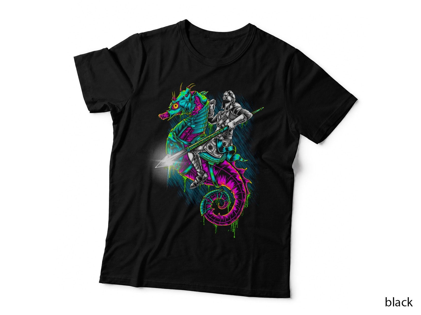 Seahorse Fantasy T-Shirt, Mythical Creature Print, Sea Life Art
