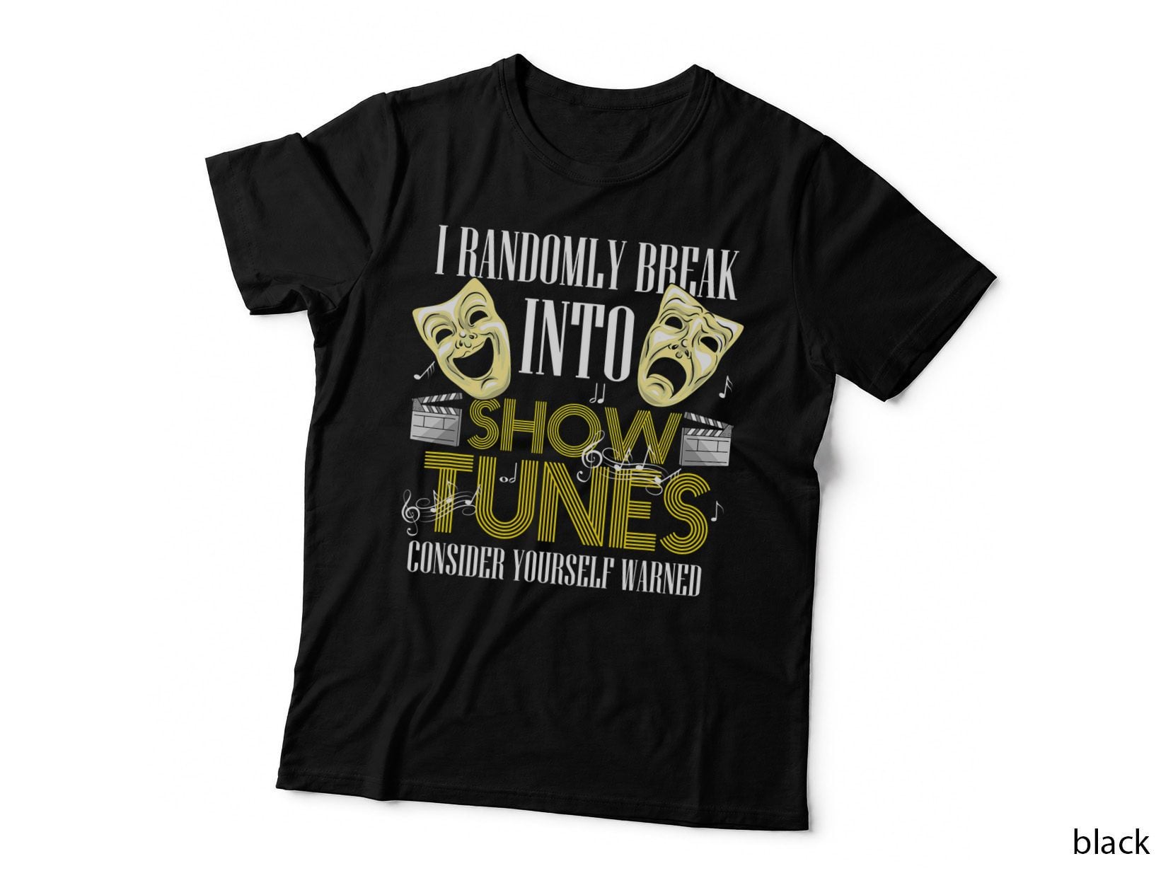 Show Tunes Musical Theatre T-Shirt, Broadway Style, Theatre Fan Gift