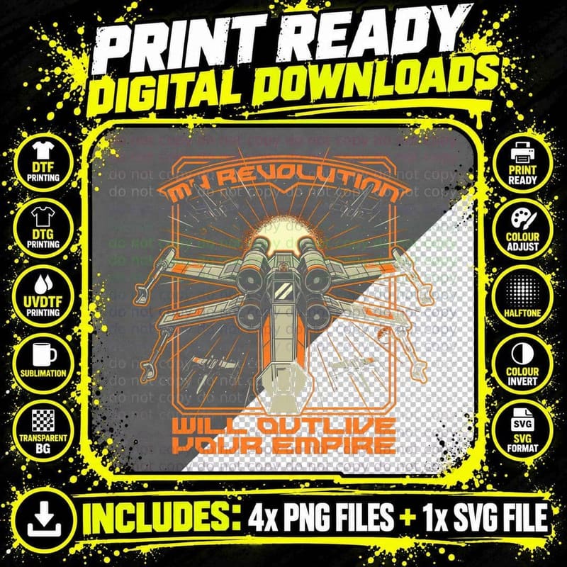 Space War Revolution T-Shirt, Futuristic Sci-Fi Tee Png SVG Digital Bundle