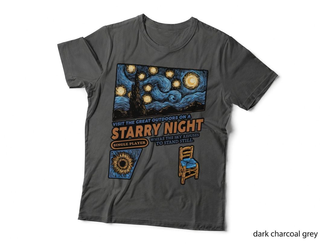 Starry Night T-Shirt, Van Gogh Inspired Tee, Gift for Art Lovers