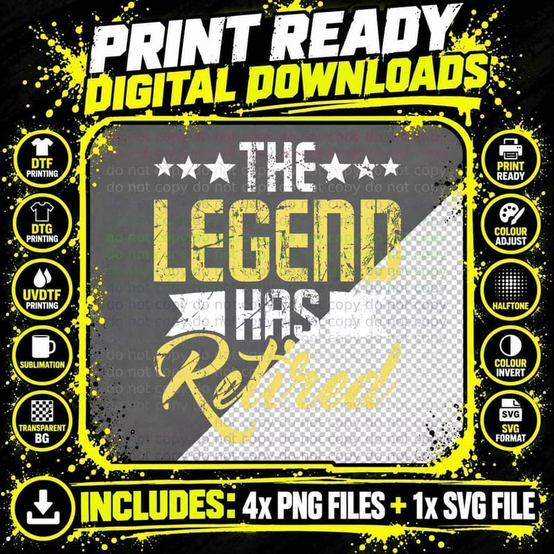 The Legend Has Retired T-Shirt, Retirement Gift Png SVG Digital Bundle
