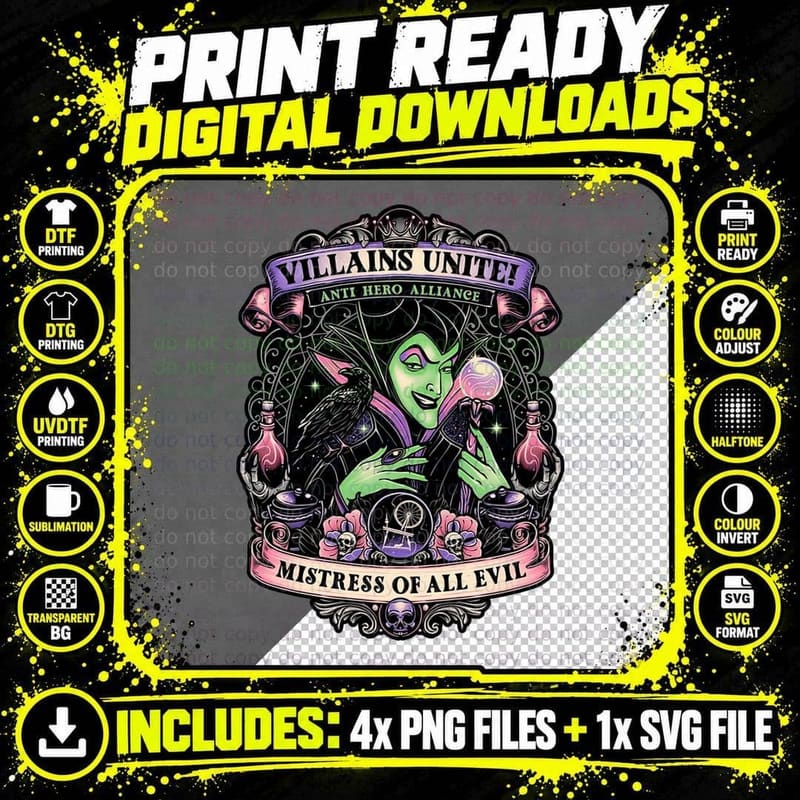 Villains Unite T-Shirt, Anti-Hero Alliance Tee Png SVG Digital Bundle