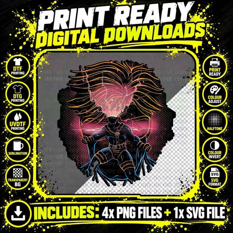 X-Men Cyclops T-Shirt, Comic Book Style Tee Png SVG Digital Bundle