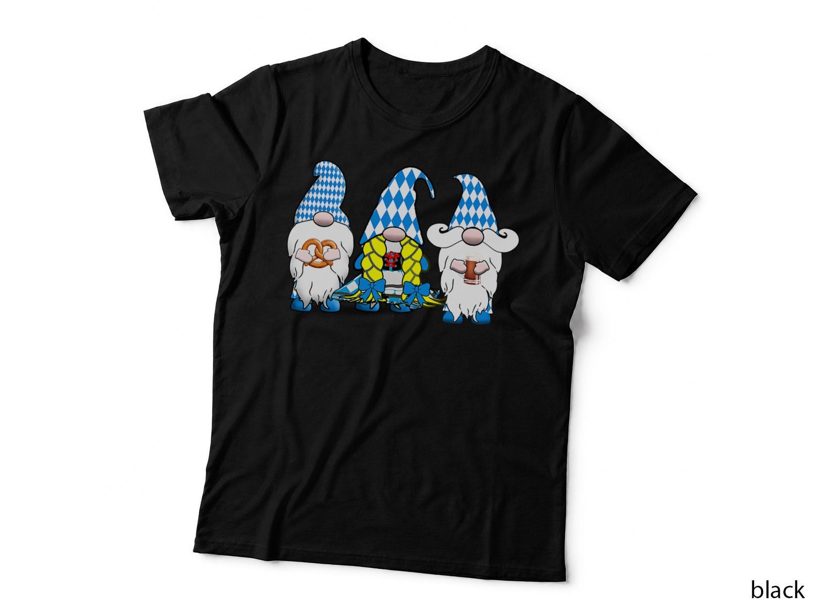 3 Oktoberfest Gnomes Bavarian Flag German Gnomes T-Shirt