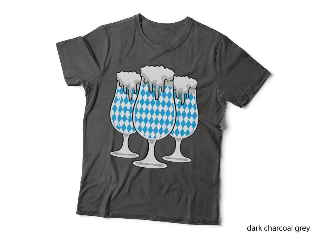 Bavarian Pattern Glass Oktoberfest Cool German Festival T-Shirt