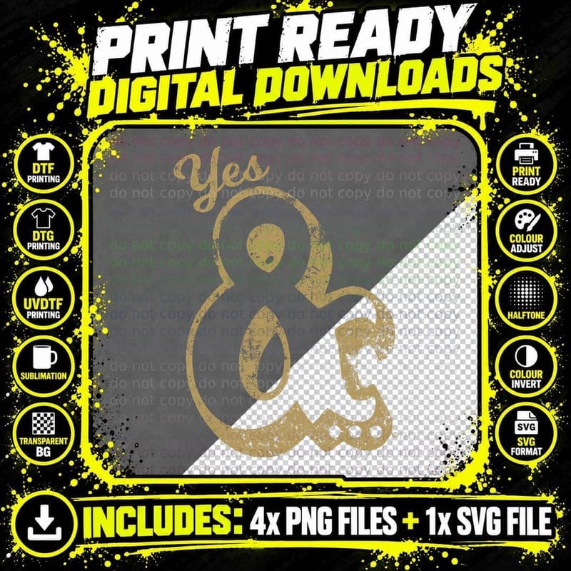 Big Ampersand Yes and (&) Improv Comedy T-Shirt Png SVG Digital Bundle