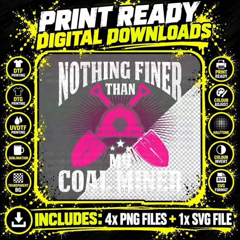 Coalminer Coal Mining Coal Miner Wife Coal Miner Png SVG Digital Bundle