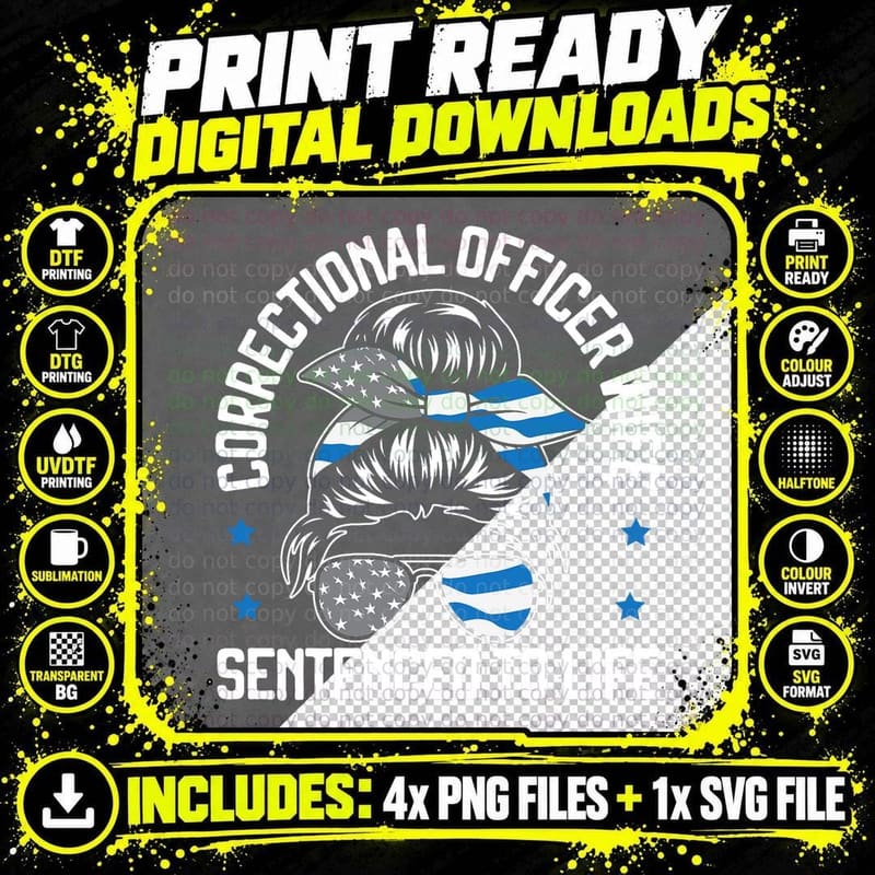 Correctional Officer Wife Sentenced to Life T-Shirt Png SVG Digital Bundle