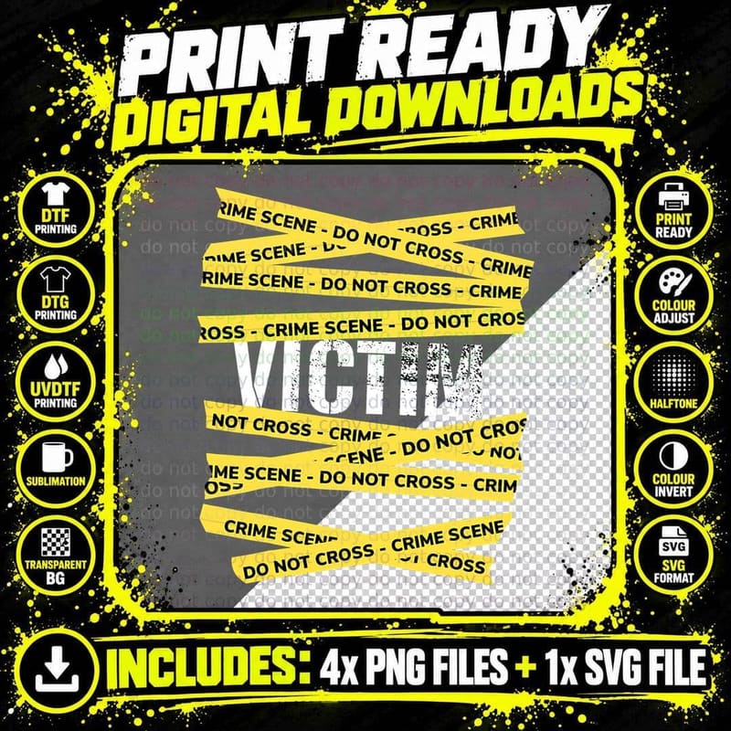Crime Scene Victim Inspired Murder Mystery Victim Png SVG Digital Bundle