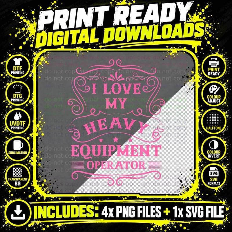 Excavator Operator Girlfriend Heavy Equipment Wife Png SVG Digital Bundle