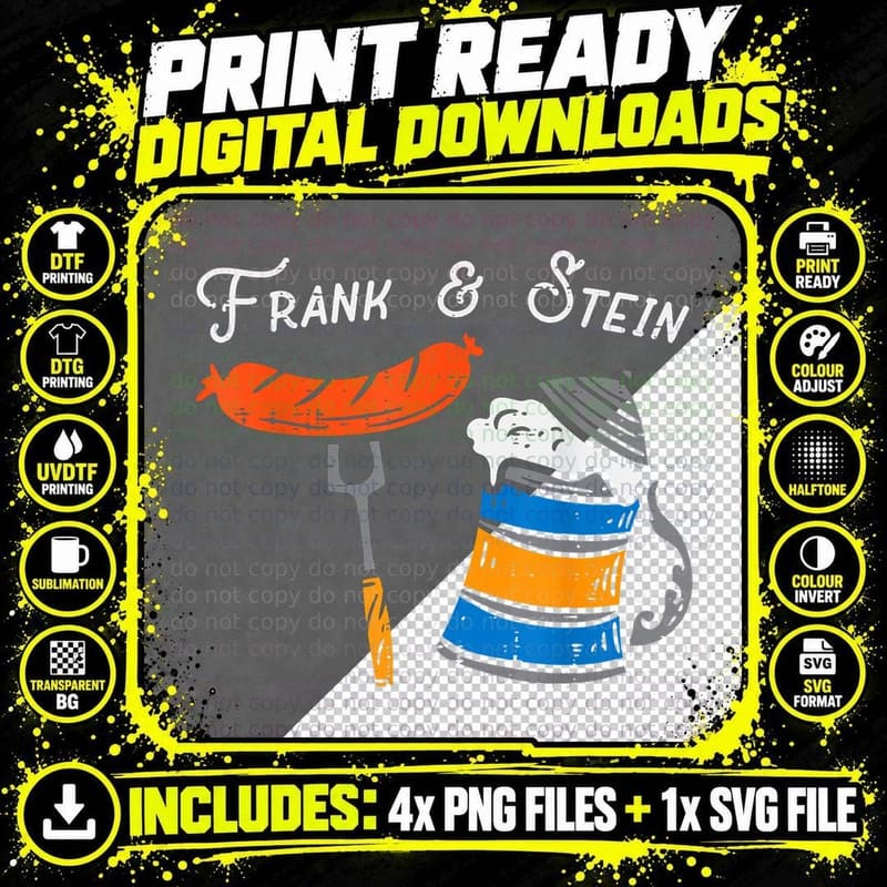 Frank and Stein German Bavarian Oktoberfest Men Women Png SVG Digital Bundle