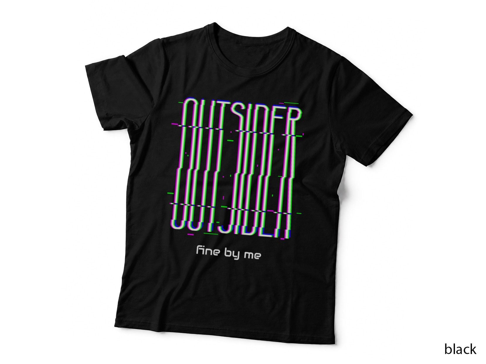 Glitch Text Outsider Vaporwave T-Shirt