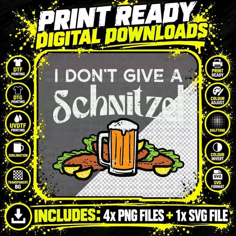 I Don't Give Schnitzel Oktoberfest Bavarian Costume Png SVG Digital Bundle