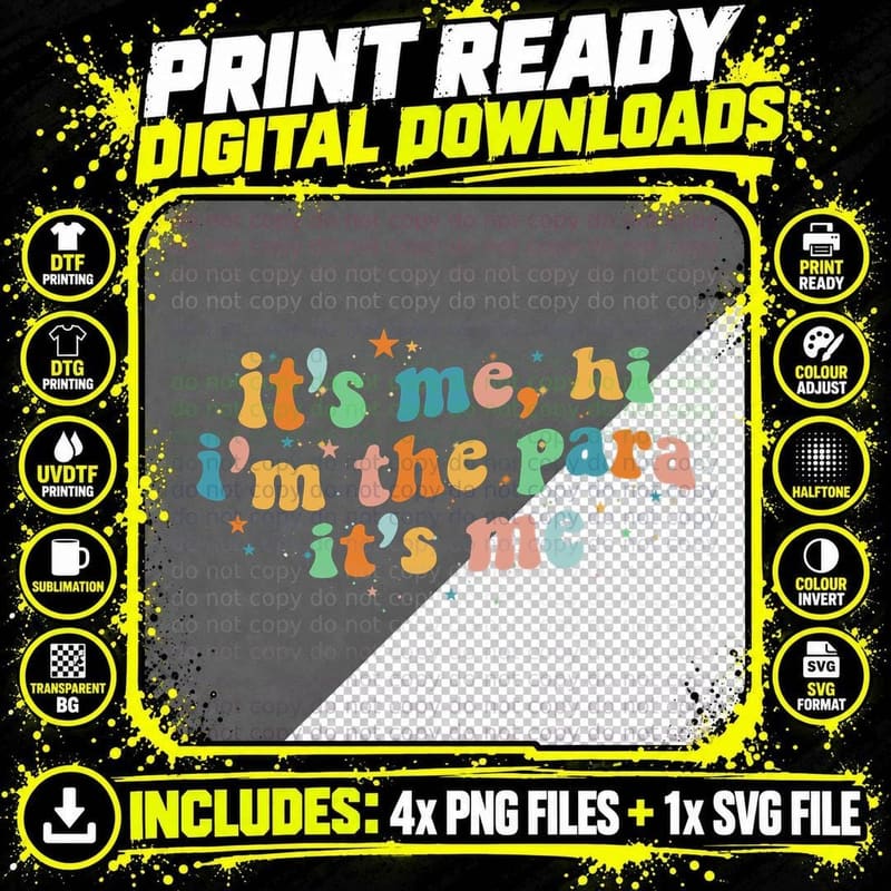 Its Me Hi I'm Para Its Me T-Shirt Png SVG Digital Bundle