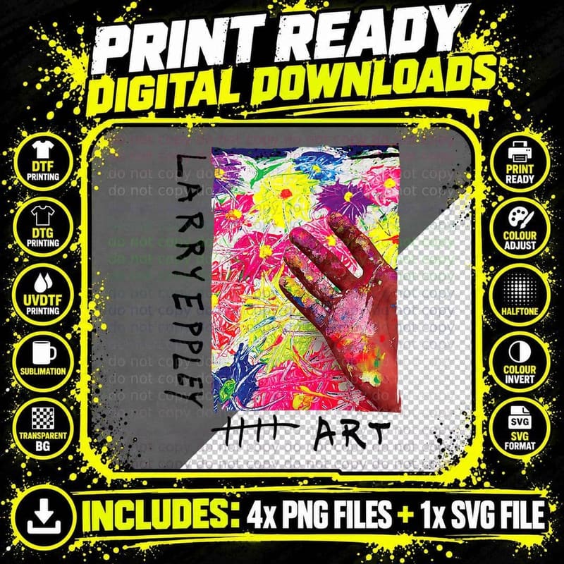 Larry Eppley Hand Art T-Shirt Png SVG Digital Bundle