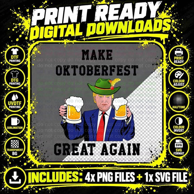 Make Oktoberfest Great Again T, German Alpine Hat T-Shirt Png SVG Digital Bundle