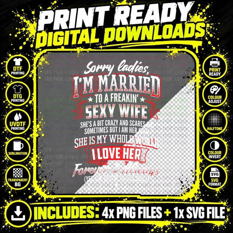 Married to Awesome Wife T-Shirt, Love Her Forever Png SVG Digital Bundle