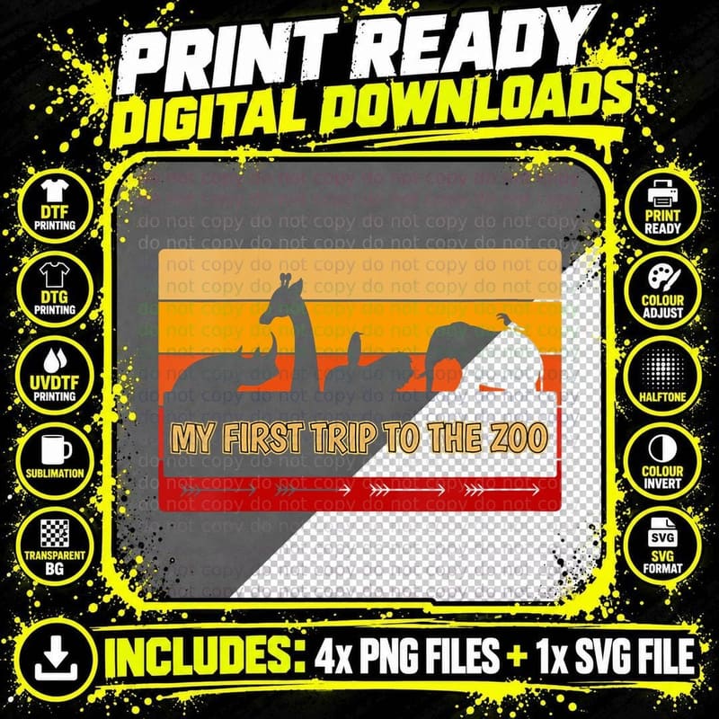 My First Trip to the Zoo T-Shirt Png SVG Digital Bundle
