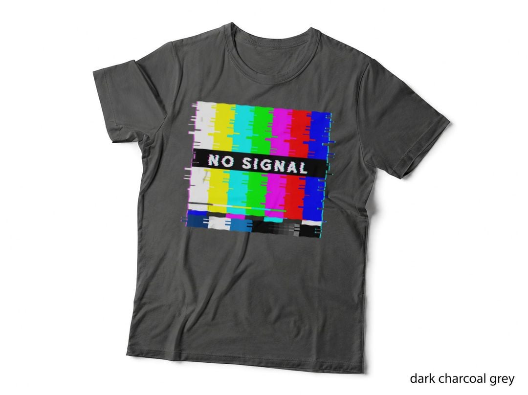 No Signal Television off Air Glitch Art Vaporwave, Graphic T-Shirt