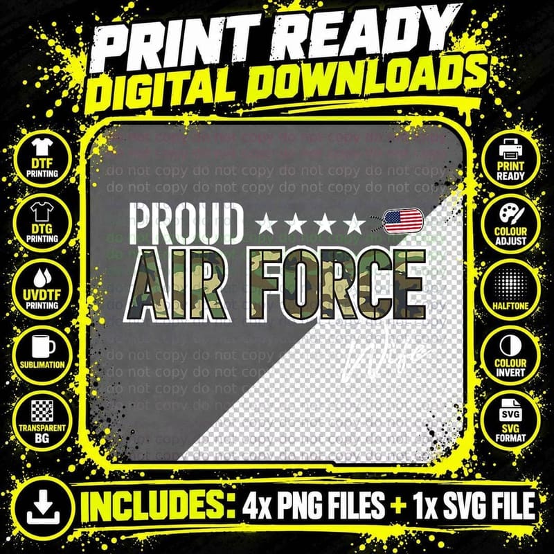 OCP Proud Air Force Wife T-Shirt Png SVG Digital Bundle