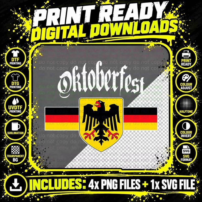 Oktoberfest German Coat of Arms T-Shirt Png SVG Digital Bundle