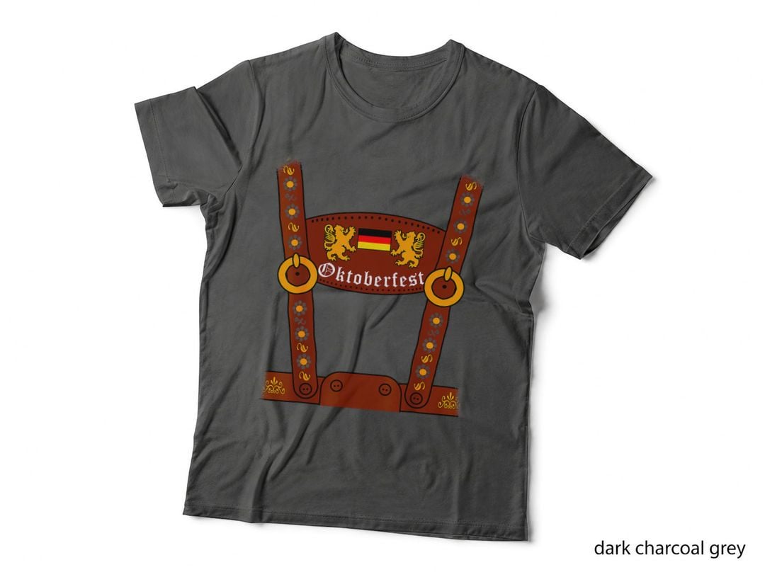 Oktoberfest Lederhosen Costume Cute German Bavarian Men Boys T-Shirt
