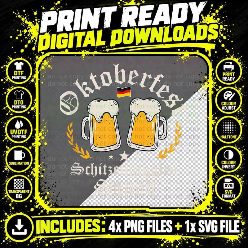 Oktoberfest Party Novelty Bavarian Drinking Squad Design Png SVG Digital Bundle