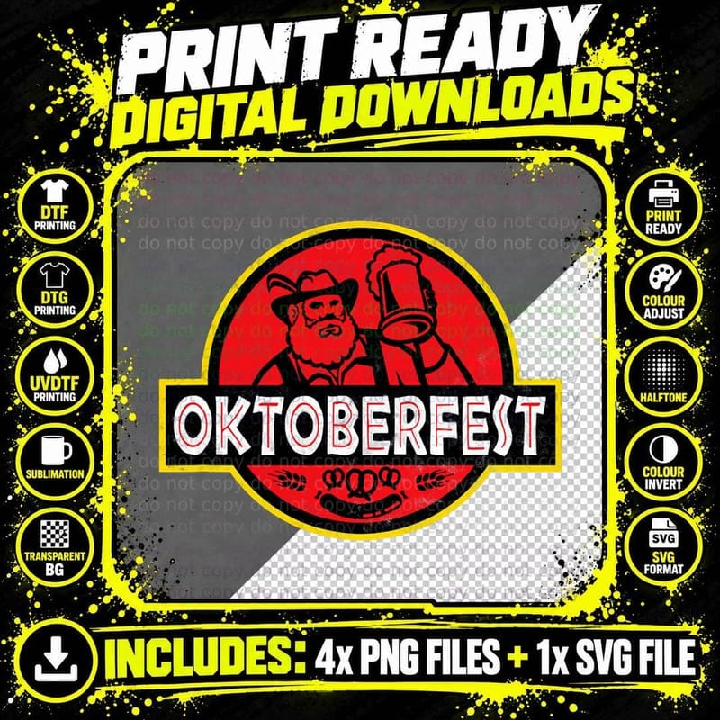 Prost Bavarian Man Oktoberfest Festival T-Shirt Png SVG Digital Bundle
