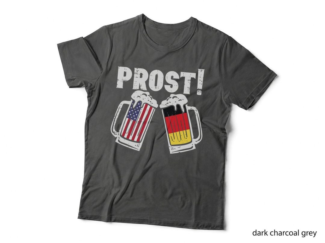 Prost US and German Flag Bavarian Oktoberfest Men Women T-Shirt