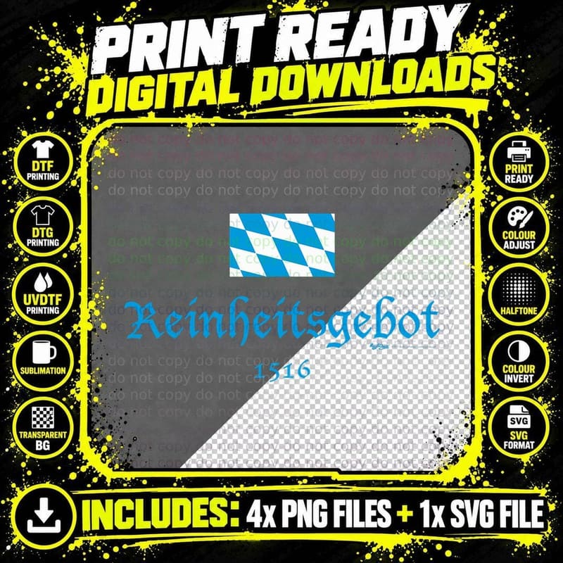 Reinheitsgebot 1516 Oktoberfest Drinking T T-Shirt Png SVG Digital Bundle