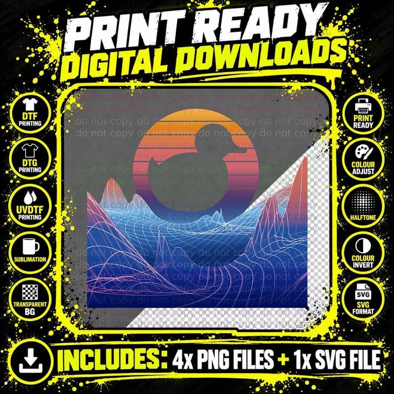 Rubber Duck Space Vaporwave Rubber Ducky Rubber Duckling Png SVG Digital Bundle