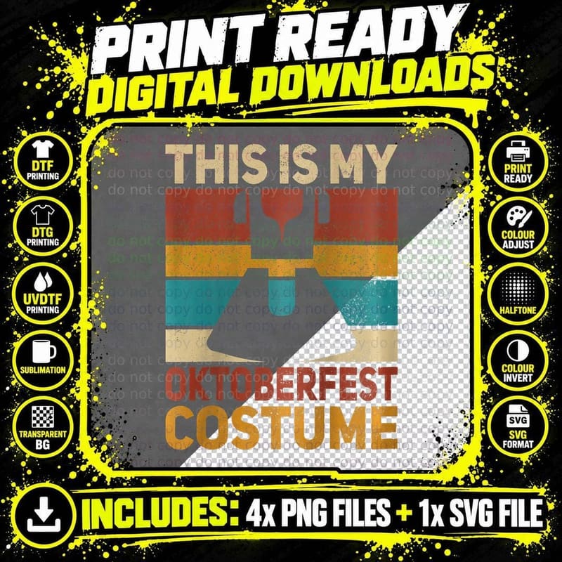 This Is My Oktoberfest Costume Women German Dirndl Png SVG Digital Bundle