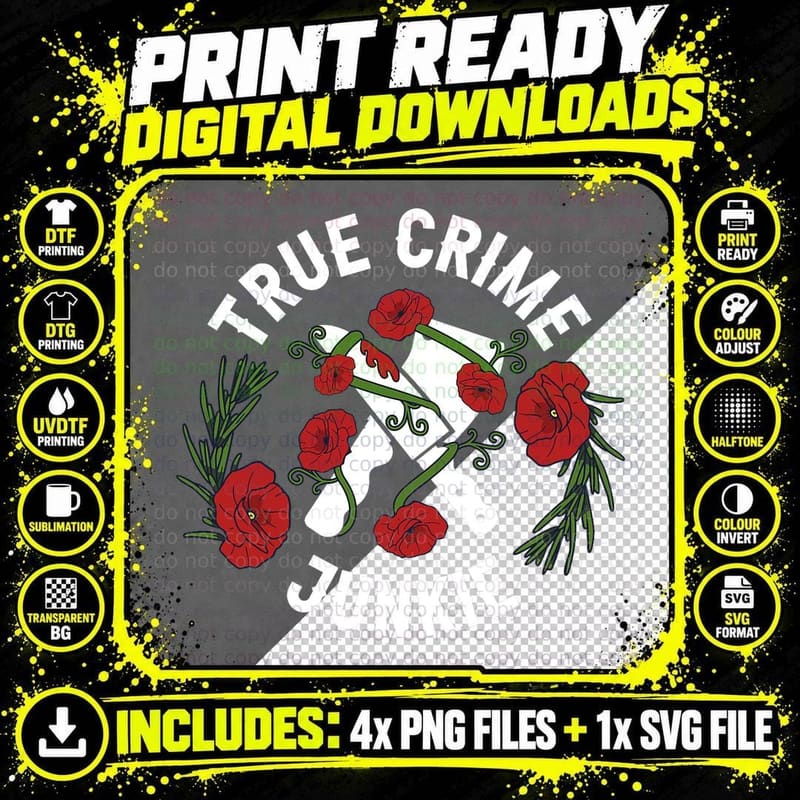 True Crime Junkie T-Shirt Png SVG Digital Bundle