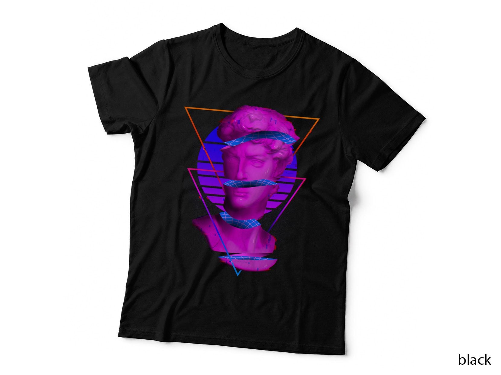 Vaporwave David Greek Sculpture Statue Sculptor Retrowave T-Shirt
