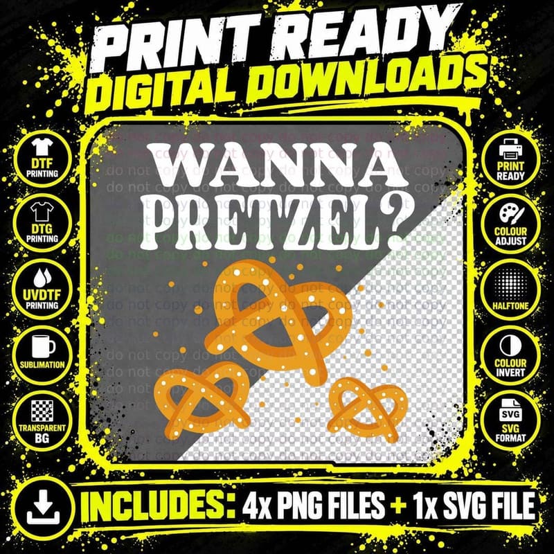 Wanna Pretzel Oktoberfest Costume Bavarian German Png SVG Digital Bundle