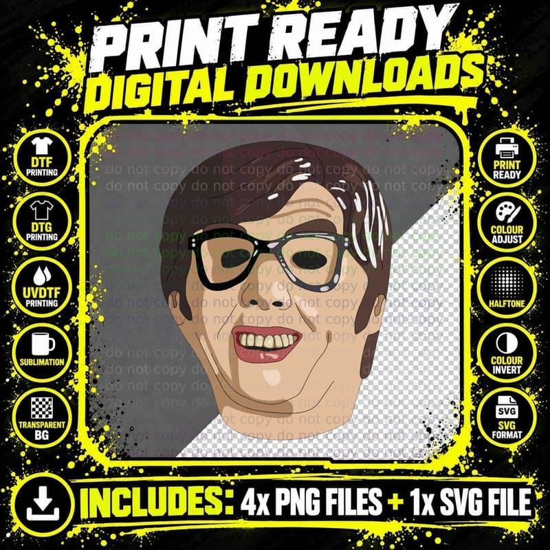 Austin Powers Mask T-Shirt Png SVG Digital Bundle
