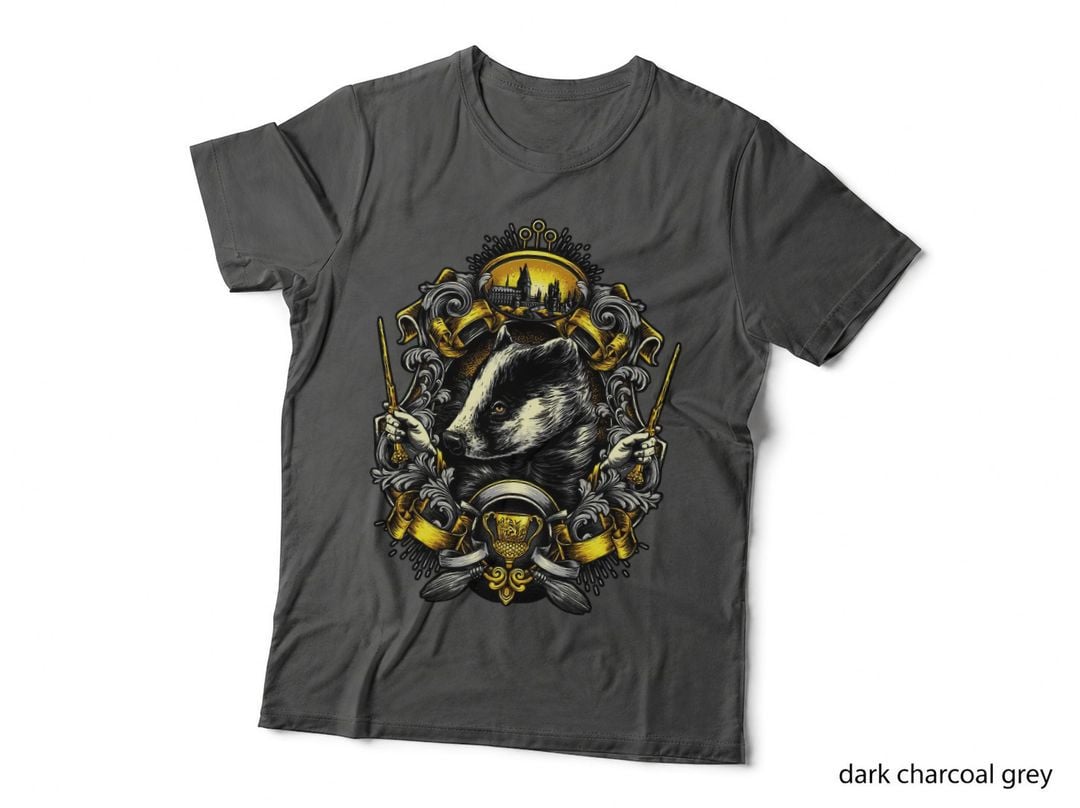 Badger Crest T-Shirt, Wizard Academy Style, Loyalty Apparel