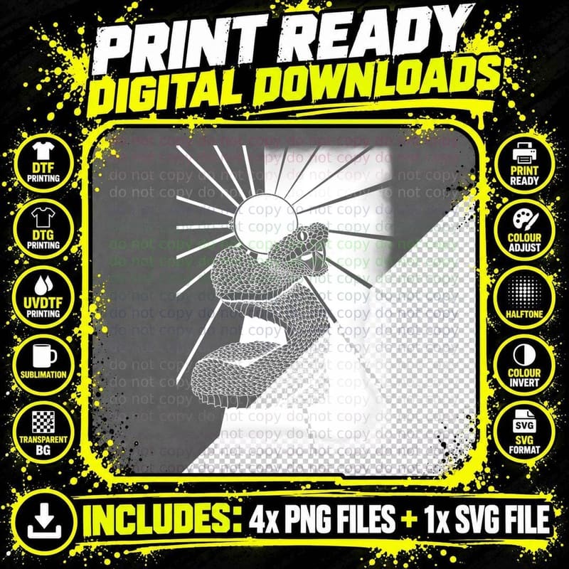 Basilisk with Eclipse T-Shirt Png SVG Digital Bundle