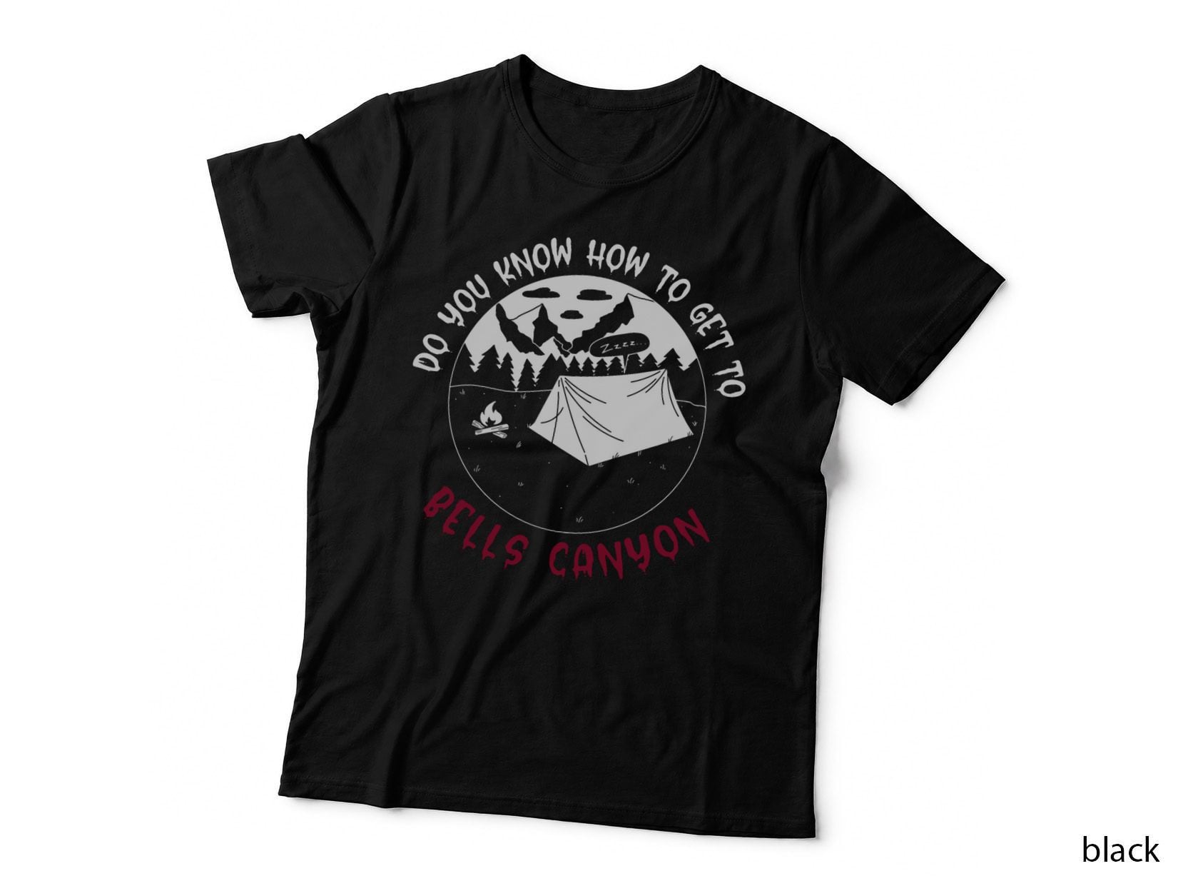 Bells Canyon Badge on Black T-Shirt
