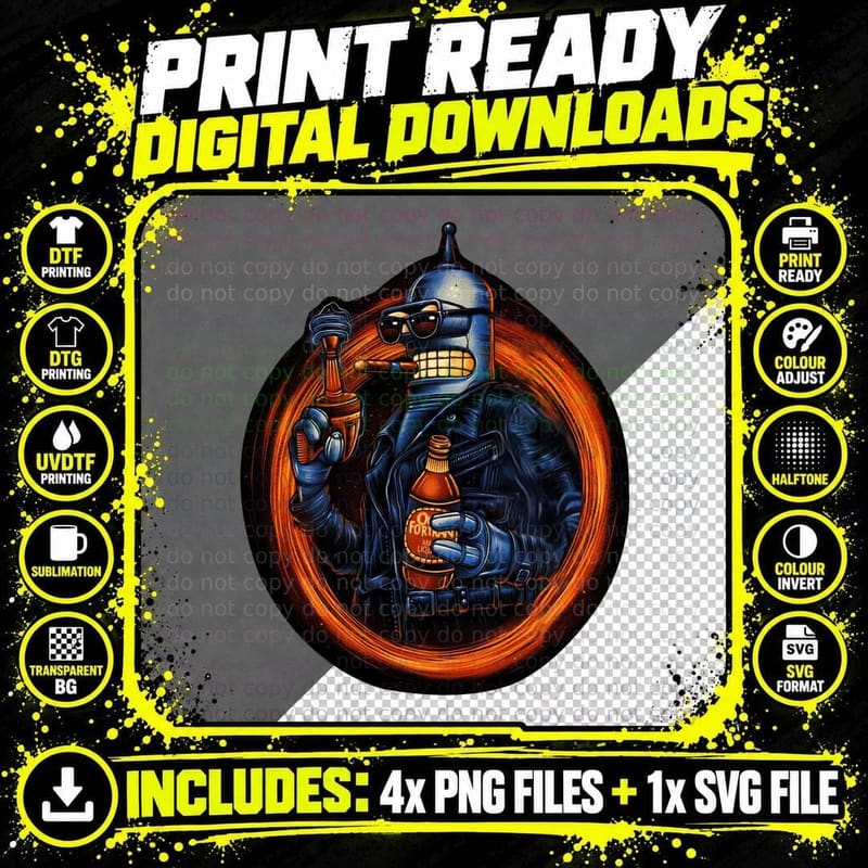 Bender, Terminator, Mashup, Parody, Come with Me Png SVG Digital Bundle