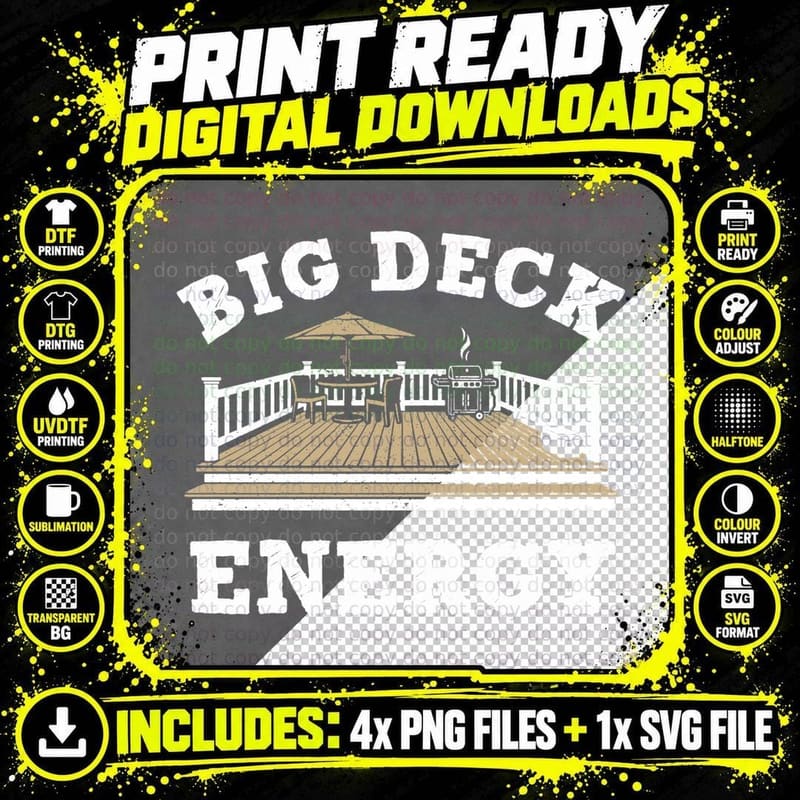 Big Deck Energy T-Shirt Png SVG Digital Bundle