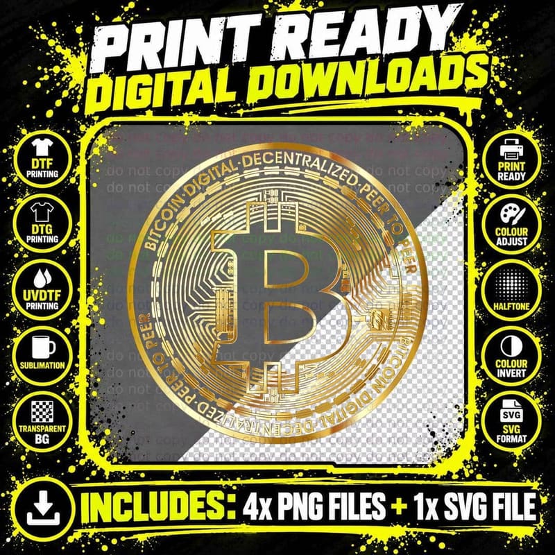 Bitcoin BTC Coin Crypto Trader Bitcoin Future Freedom Png SVG Digital Bundle