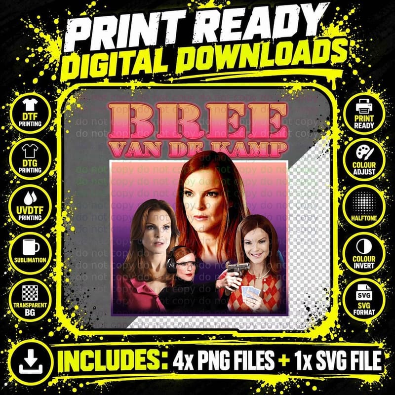 Bree Van De Kamp T-Shirt, Celebrity Style Icon Png SVG Digital Bundle