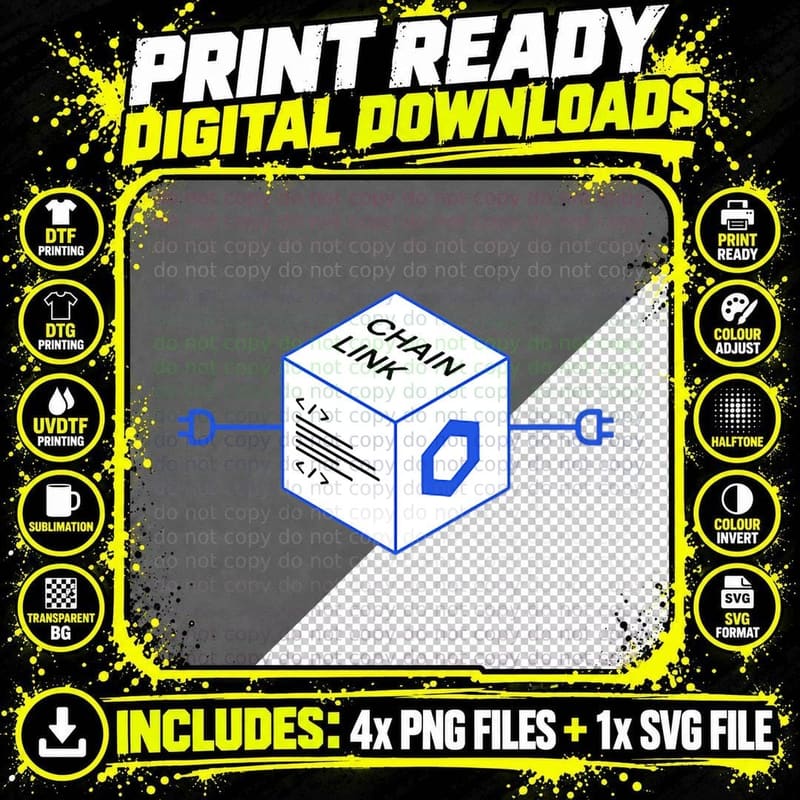 Chainlink Crypto LINK Cryptocurrency Connecting the Png SVG Digital Bundle