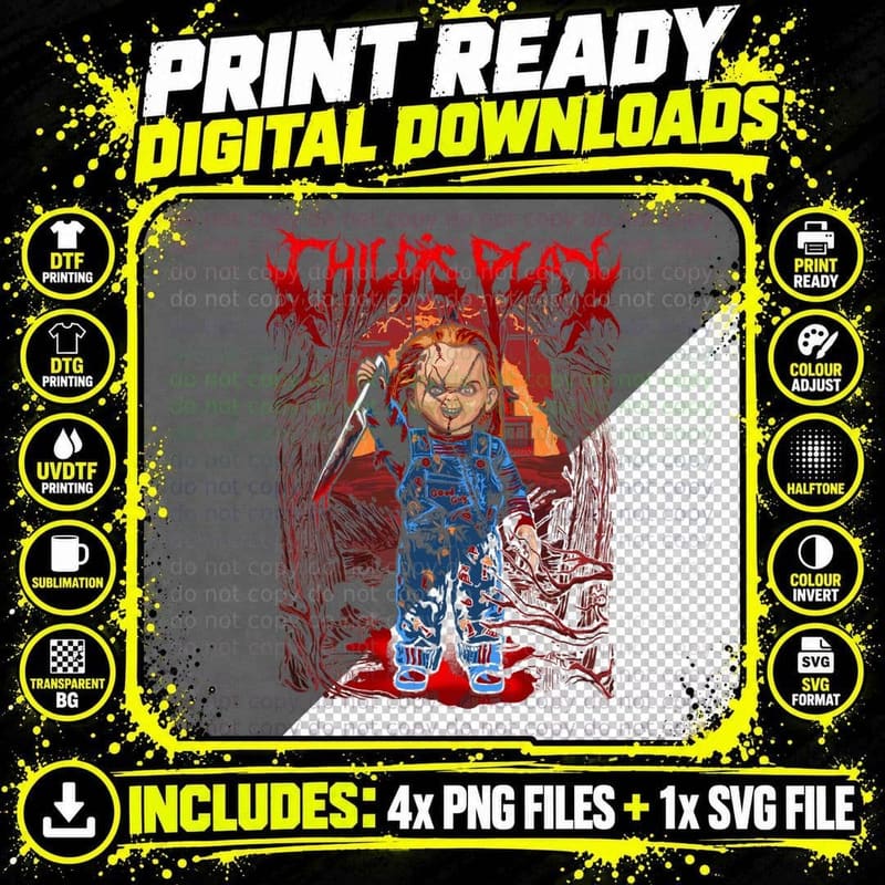 Child's Play Fan Art T-Shirt Png SVG Digital Bundle