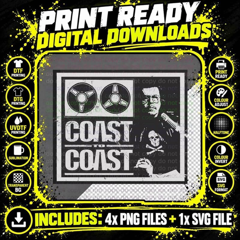 Coast to Coast AM - Art Bell T-Shirt Png SVG Digital Bundle