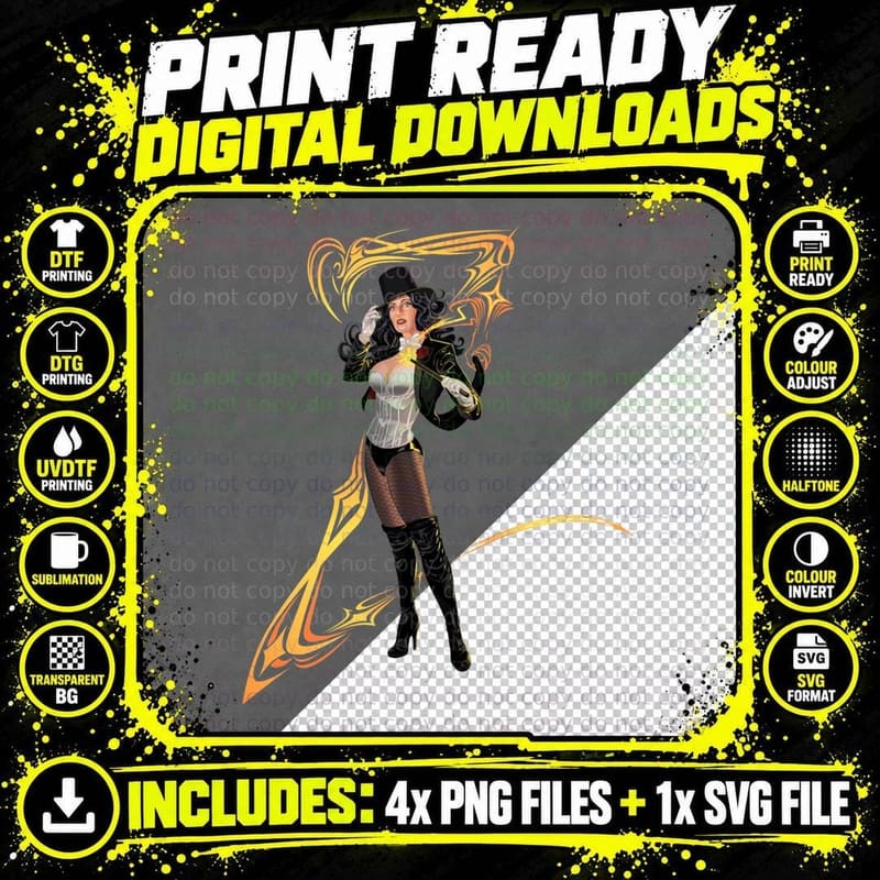 Comic Book Villain T-Shirt, Superhero Style Png SVG Digital Bundle