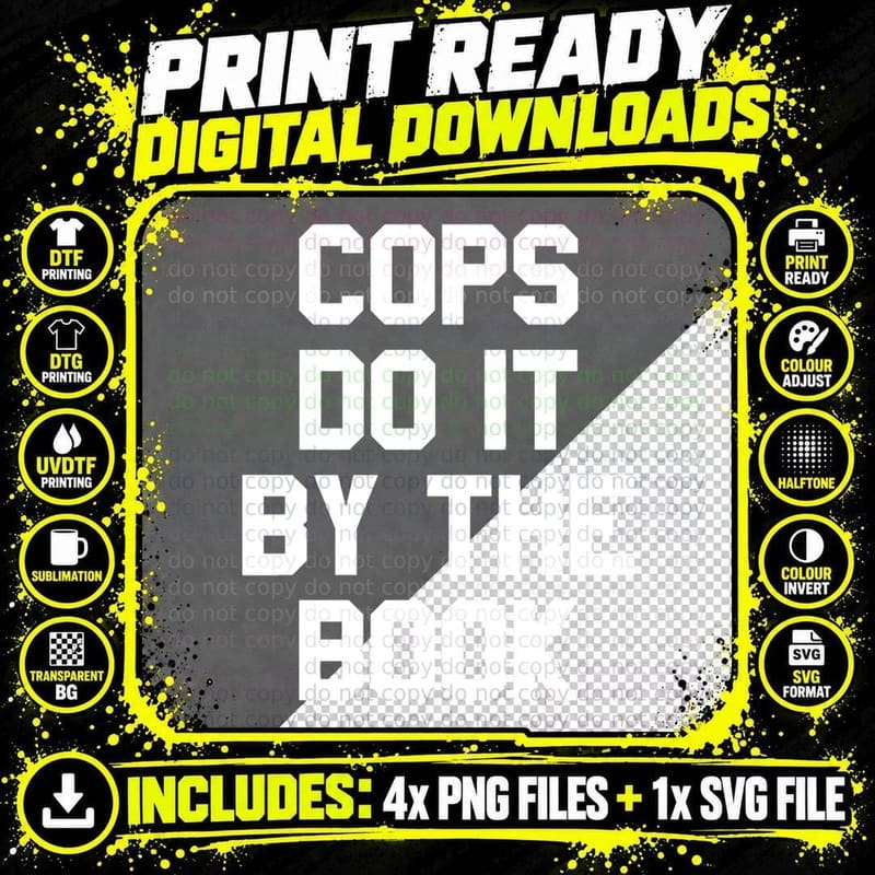 Cops Do It by the Book T-Shirt Png SVG Digital Bundle