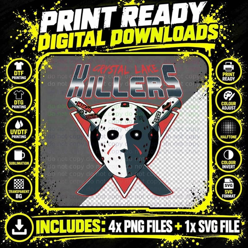 Crystal Lake Killers T-Shirt Png SVG Digital Bundle
